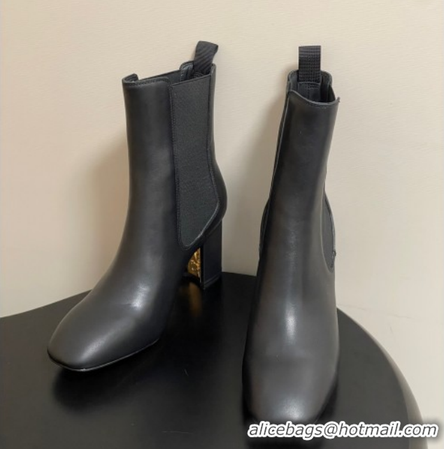 Grade Quality Dior D-Art Heeled Ankle Boots 8cm in Calfskin Leather Black 1029039