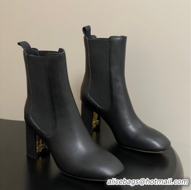 Grade Quality Dior D-Art Heeled Ankle Boots 8cm in Calfskin Leather Black 1029039