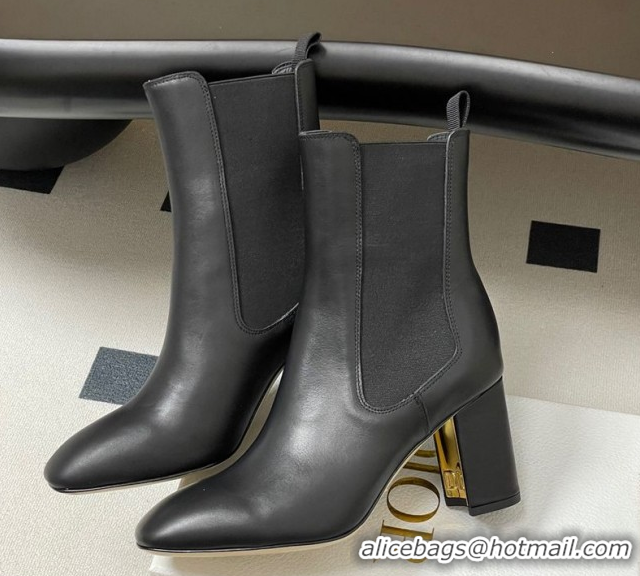 Grade Quality Dior D-Art Heeled Ankle Boots 8cm in Calfskin Leather Black 1029039