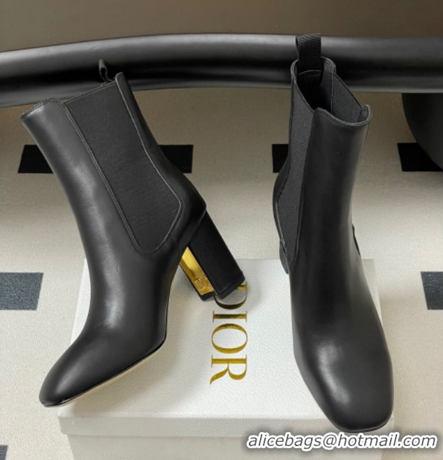 Grade Quality Dior D-Art Heeled Ankle Boots 8cm in Calfskin Leather Black 1029039