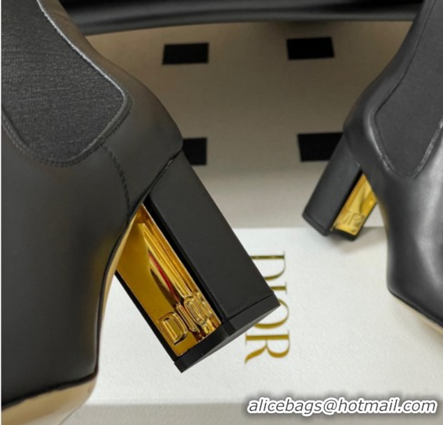 Grade Quality Dior D-Art Heeled Ankle Boots 8cm in Calfskin Leather Black 1029039