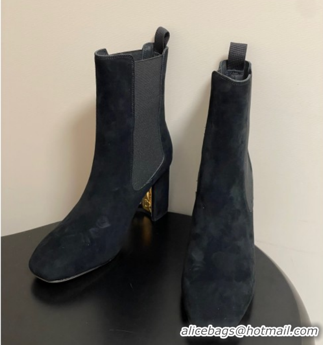 Best Grade Dior D-Art Heeled Ankle Boots 8cm in Suede Black 1029040