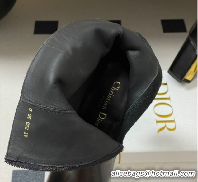 Luxury Cheap Dior D-Art Heeled Ankle Boots 8cm in Calfskin with CD Letters Black 1029043