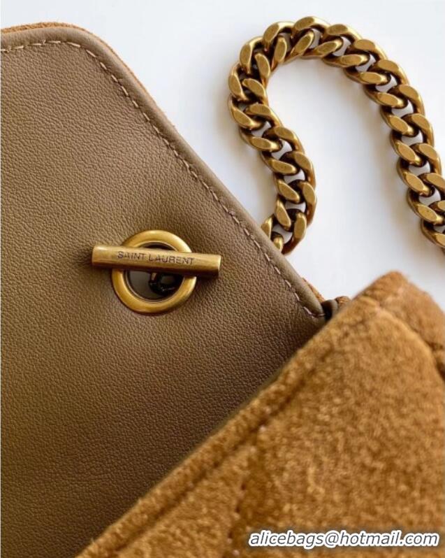 Promotional Saint Laurent Loulou Mini Bag in Matelasse Suede 821749 Brown 2025