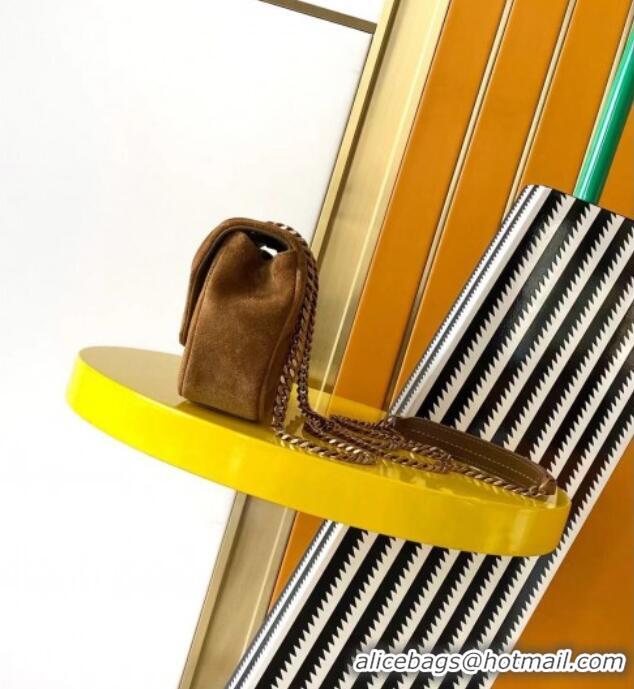 Promotional Saint Laurent Loulou Mini Bag in Matelasse Suede 821749 Brown 2025