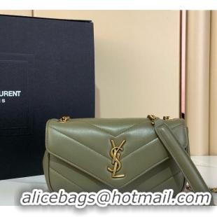 Super Quality Saint Laurent Loulou Mini Bag in Matelasse Lambskin 821749 Moss Green 2025