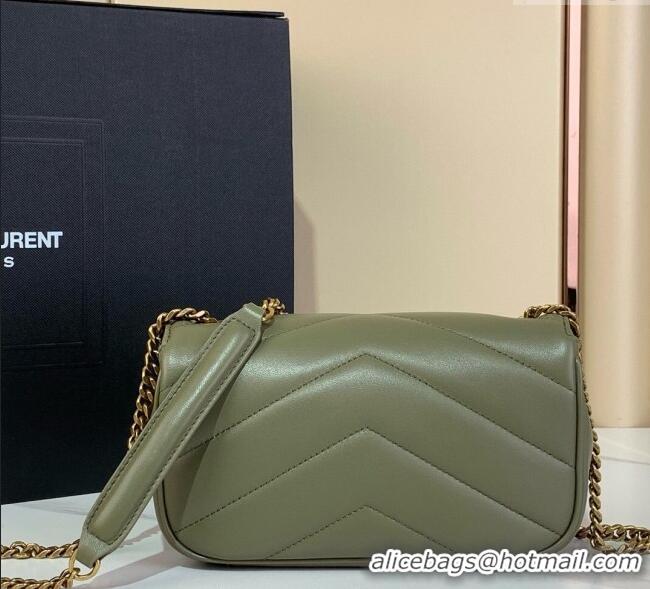 Super Quality Saint Laurent Loulou Mini Bag in Matelasse Lambskin 821749 Moss Green 2025