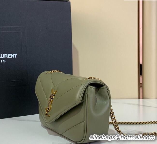 Super Quality Saint Laurent Loulou Mini Bag in Matelasse Lambskin 821749 Moss Green 2025