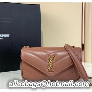 Good Looking Saint Laurent Loulou Mini Bag in Matelasse Lambskin 821749 Rose Pink 2025