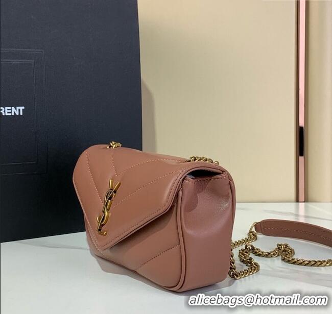 Good Looking Saint Laurent Loulou Mini Bag in Matelasse Lambskin 821749 Rose Pink 2025
