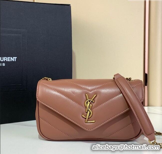 Good Looking Saint Laurent Loulou Mini Bag in Matelasse Lambskin 821749 Rose Pink 2025