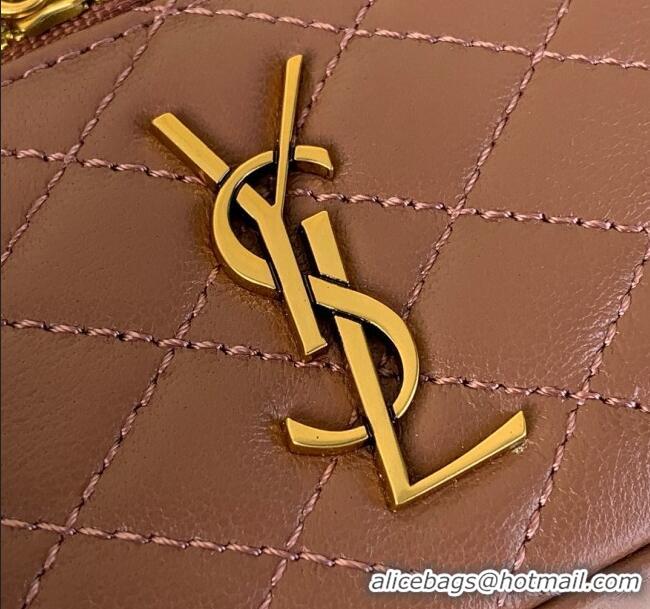 Good Looking Saint Laurent Loulou Mini Bag in Matelasse Lambskin 821749 Rose Pink 2025