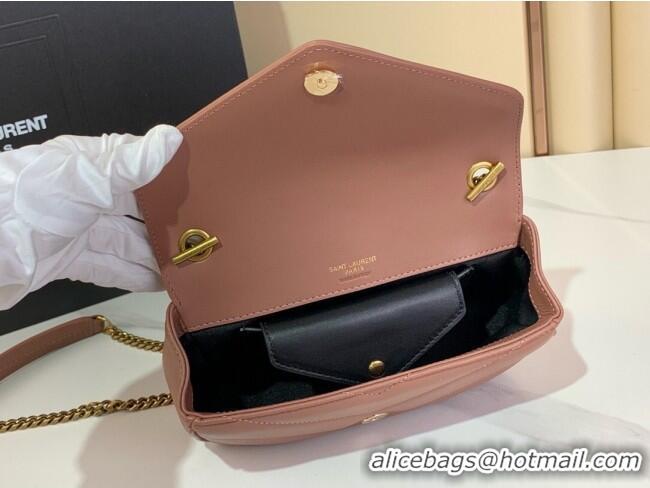 Good Looking Saint Laurent Loulou Mini Bag in Matelasse Lambskin 821749 Rose Pink 2025