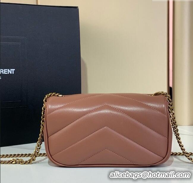 Good Looking Saint Laurent Loulou Mini Bag in Matelasse Lambskin 821749 Rose Pink 2025