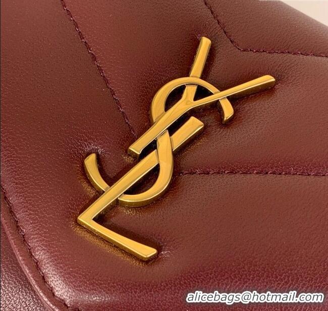 Top Grade Saint Laurent Loulou Mini Bag in Matelasse Lambskin 821749 Rouge Cabernet Red 2025