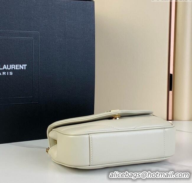 New Cheap Saint Laurent Loulou Mini Bag in Matelasse Lambskin 821749 White 2025