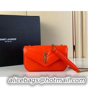 Buy Cheap Saint Laurent Loulou Mini Bag in Matelasse Lambskin 821749 Celosia Red 2025