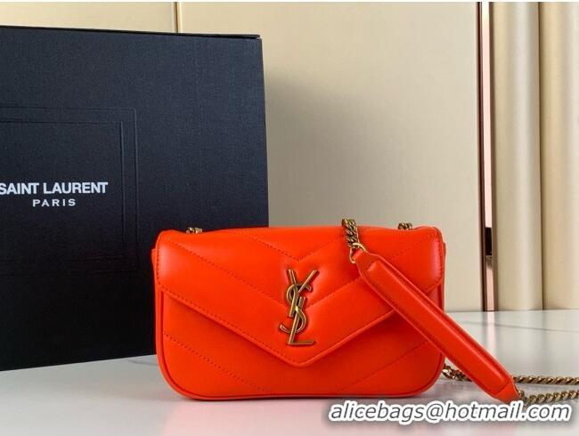 Buy Cheap Saint Laurent Loulou Mini Bag in Matelasse Lambskin 821749 Celosia Red 2025