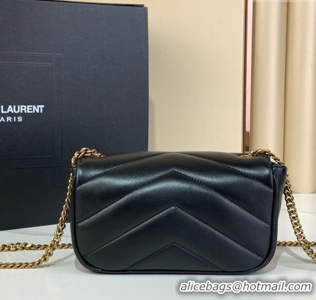 Famous Brand Saint Laurent Loulou Mini Bag in Matelasse Lambskin 821749 Black/Gold 2025