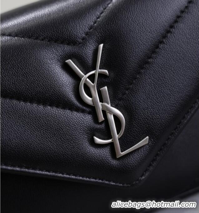 Buy Fashionable Saint Laurent Loulou Mini Bag in Matelasse Lambskin 821749 Black/Silver 2025