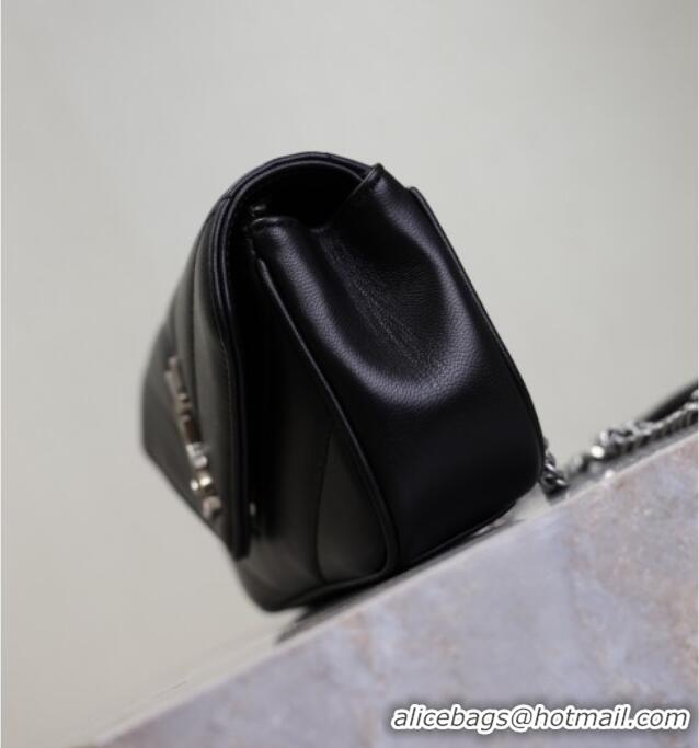 Buy Fashionable Saint Laurent Loulou Mini Bag in Matelasse Lambskin 821749 Black/Silver 2025