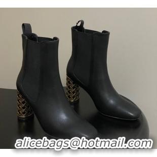 Purchase Dior Icon Ankle Boots 8cm Cannage Metal-Tone Heel in Calfskin Leather Black 1029048