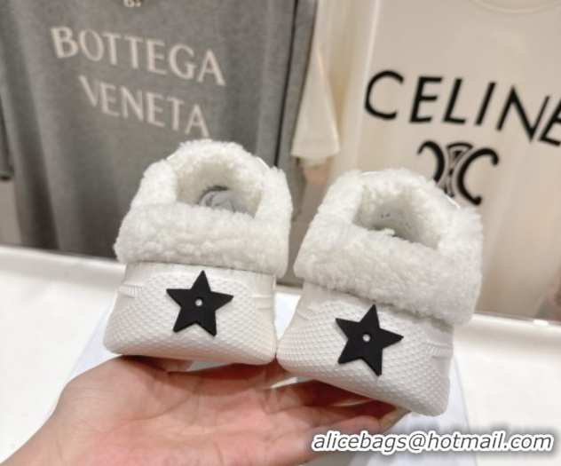 Most Popular Dior Star Platform Sneaker Mules 5cm in Calfskin Leather and Wool White 51029059
