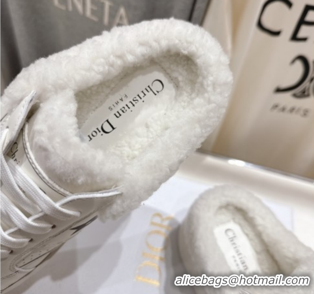 Most Popular Dior Star Platform Sneaker Mules 5cm in Calfskin Leather and Wool White 51029059