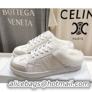 Buy Luxury Dior Star Sneaker Mules in Calfskin Leather and Wool White1 51029060