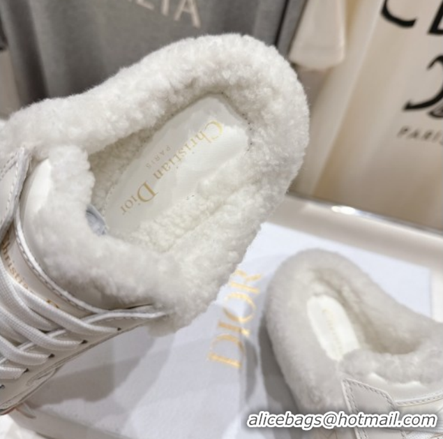 Buy Luxury Dior Star Sneaker Mules in Calfskin Leather and Wool White1 51029060