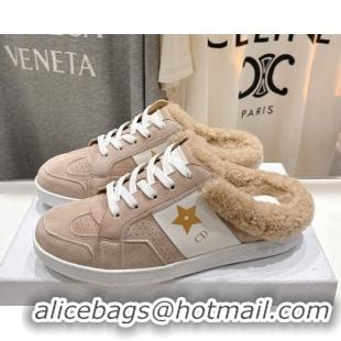 Perfect Dior Star Sneaker Mules in Suede and Wool Beige 51029061