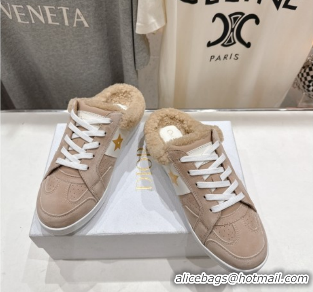 Perfect Dior Star Sneaker Mules in Suede and Wool Beige 51029061