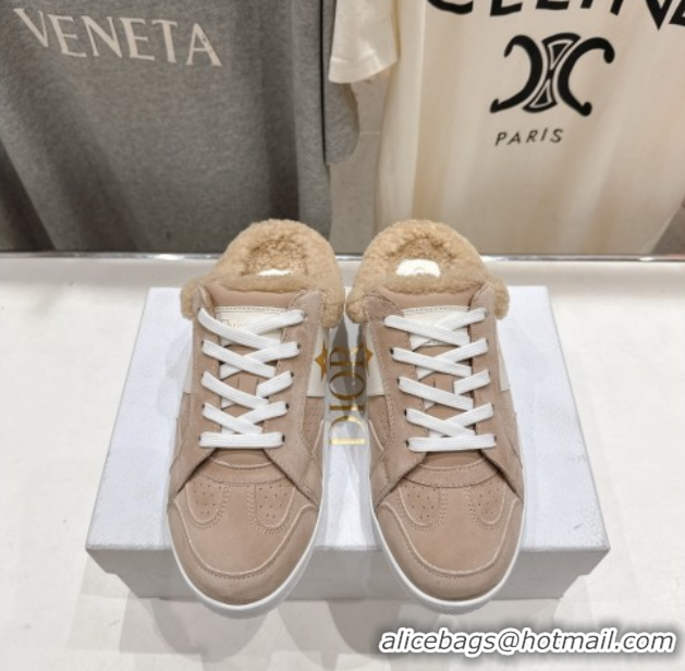 Perfect Dior Star Sneaker Mules in Suede and Wool Beige 51029061