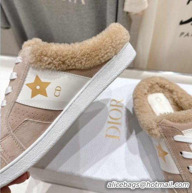 Perfect Dior Star Sneaker Mules in Suede and Wool Beige 51029061