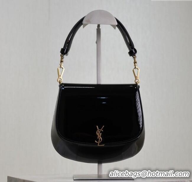 Top Grade Saint Laurent Voltaire Bag in Patent Leather 753824 Black 2025