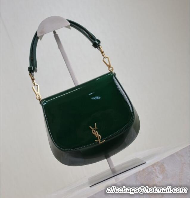 Pretty Style Saint Laurent Voltaire Bag in Patent Leather 753824 Green 2025
