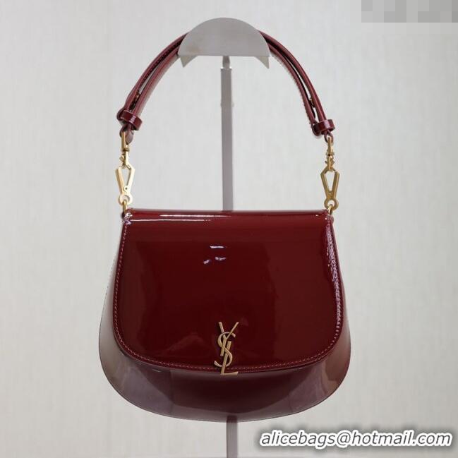 Luxury Discount Saint Laurent Voltaire Bag in Patent Leather 753824 Red 2025