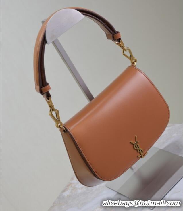 Top Design Saint Laurent Voltaire Bag in Calf Leather 753824 Caramel Brown 2025