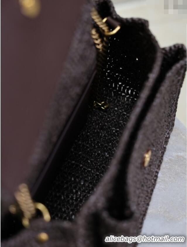 Promotional Saint Laurent Medium Niki Bag in Raffia Straw 633158 Coffee Brown 2025