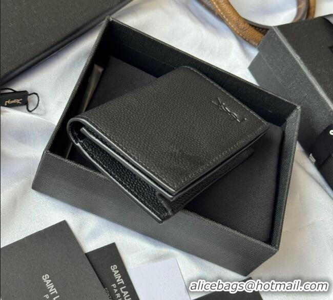Best Product Saint Laurent Cassandre Shadow Business Card Case in Grained Leather 693492 Black 2025