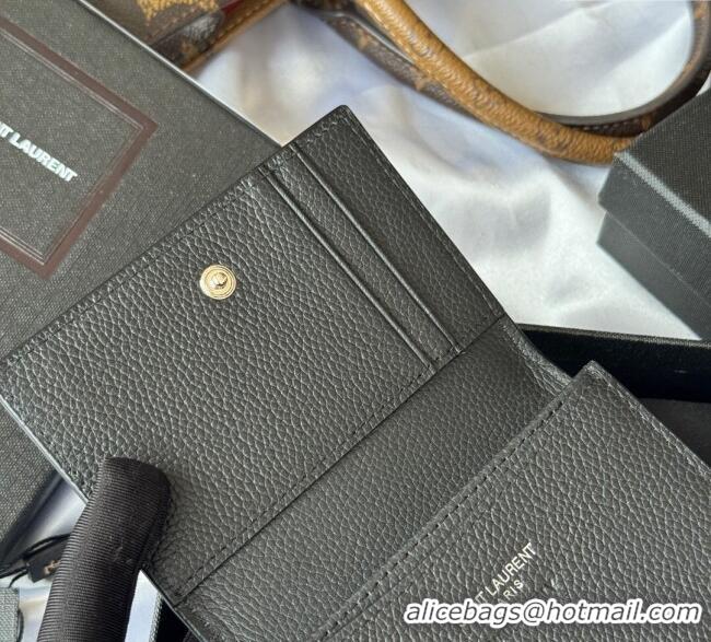 Best Product Saint Laurent Cassandre Shadow Business Card Case in Grained Leather 693492 Black 2025