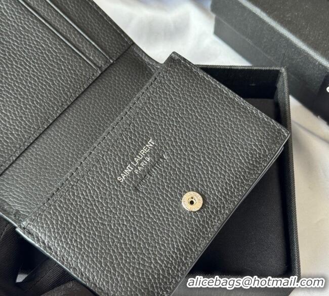Best Product Saint Laurent Cassandre Shadow Business Card Case in Grained Leather 693492 Black 2025