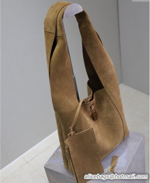 Top Grade Saint Laurent Suede Hobo Shoulder Bag 773686 Brown 2025