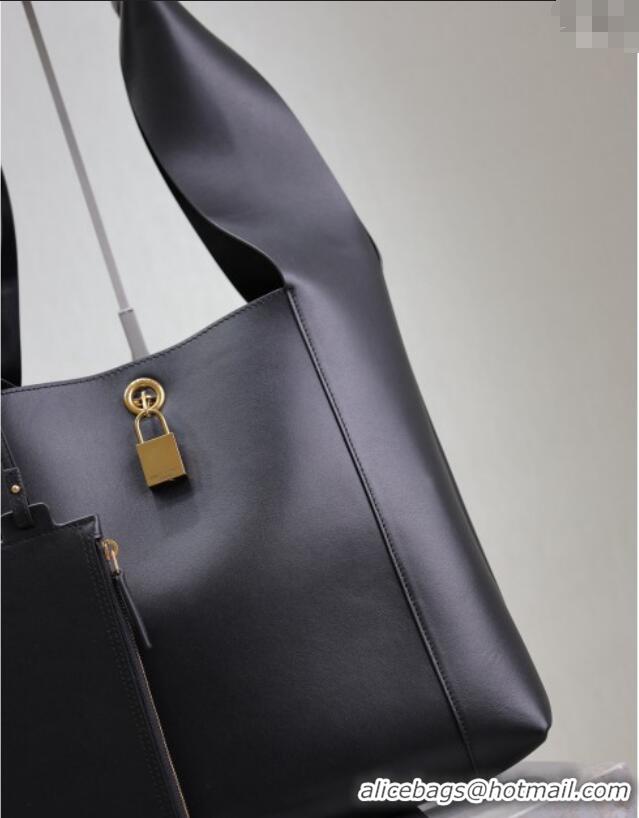 Discount Saint Laurent Leather Hobo Shoulder Bag 773686 Black 2025