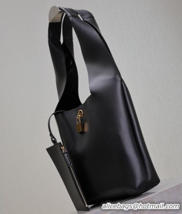 Discount Saint Laurent Leather Hobo Shoulder Bag 773686 Black 2025