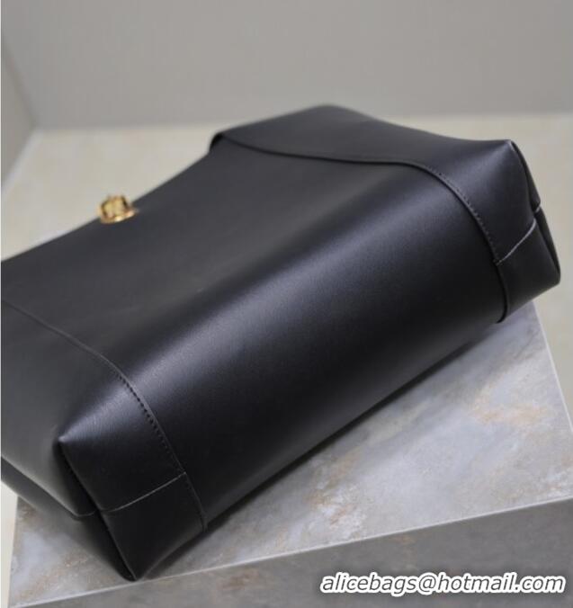 Discount Saint Laurent Leather Hobo Shoulder Bag 773686 Black 2025