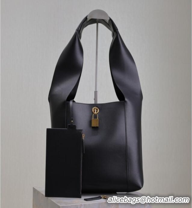 Discount Saint Laurent Leather Hobo Shoulder Bag 773686 Black 2025