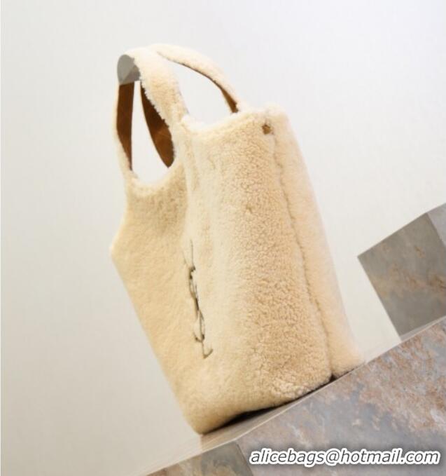 Grade Discount Saint Laurent Icare Maxi Shopping Bag in Shearling 698651 Cream White 2025