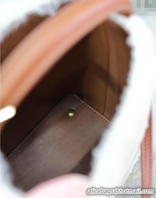 Trendy Design Saint Laurent LE 37 Mini Bucket Bag in Shearling 765870 Cream White 2025