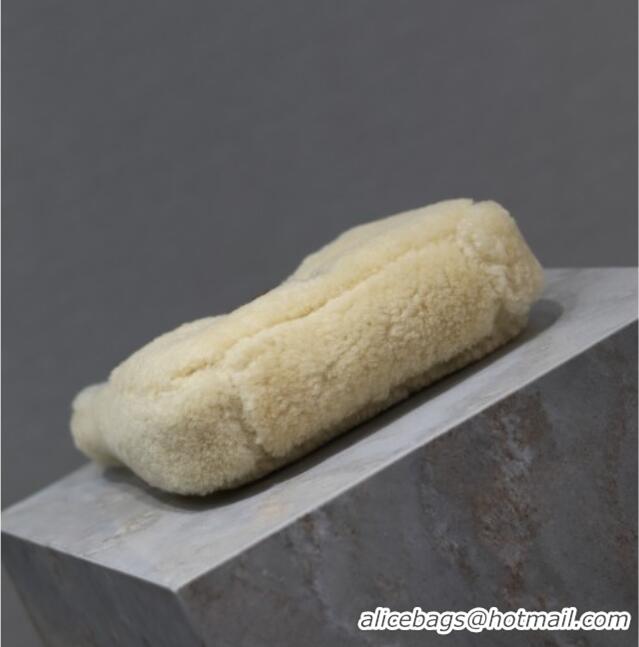 Best Price Saint Laurent Mini LE 5 A 7 Soft Hobo Bag in Shearling 710310 Cream White 2025